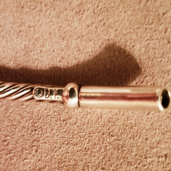 **SOLD**David Yurman Sterling Silver & 14k Y. Gold Pearl Hampton Cable Bracelet - Picture 4 of 7